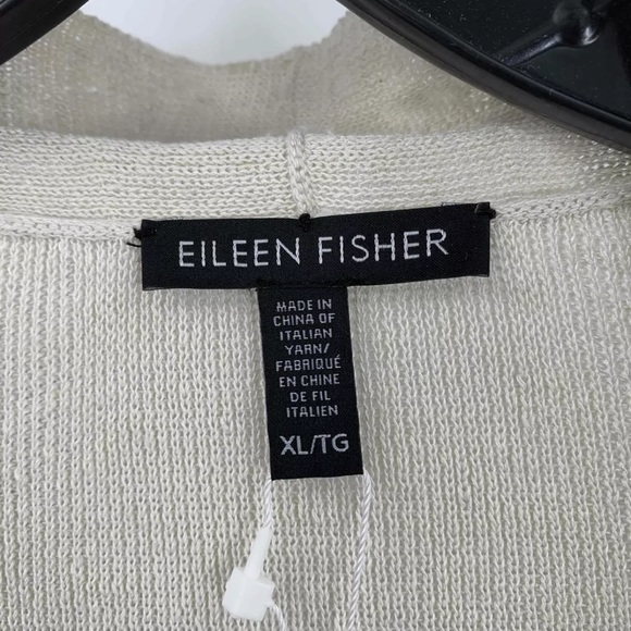 Eileen fisher cardigan, beautiful draped classy ecru sweater cardigan - Picture 3 of 5